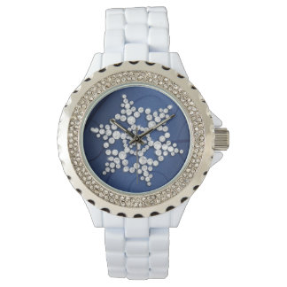 Montre d'hiver en cristal bleu marine