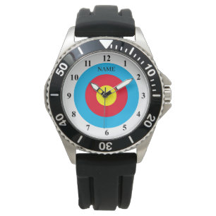 Montre d'homme sur mesure au bullseye cible au tir