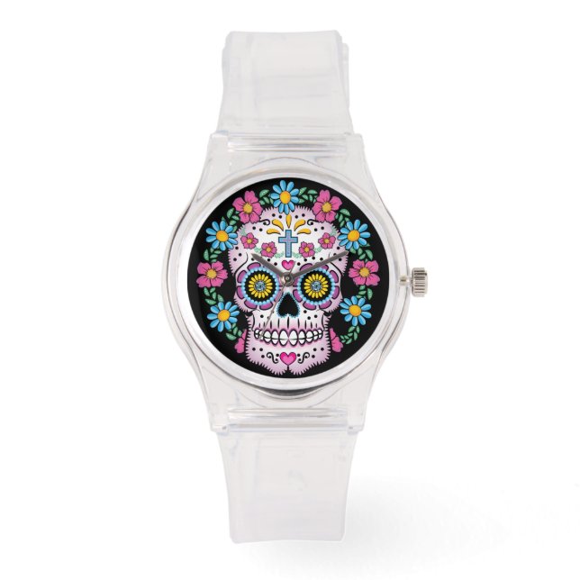 Montre Dia de los Muertos Crâne à sucre (Recto)