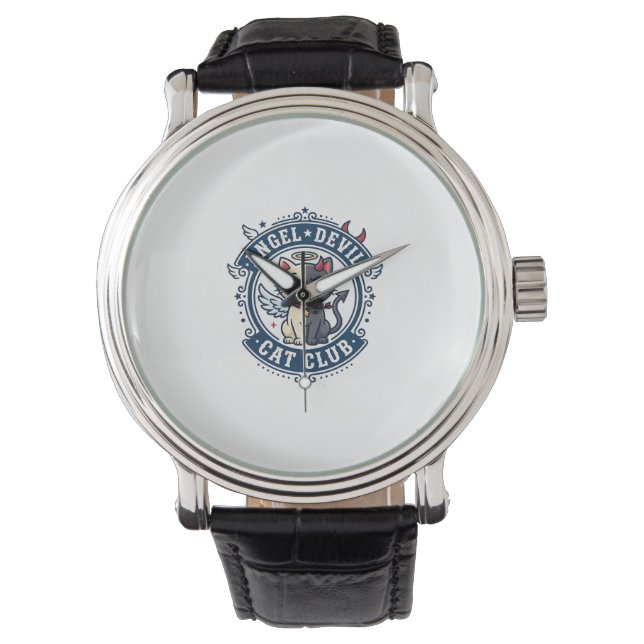 Montre Diable Ange Chat Idée Cadeau pour Maman Chat - Dia (devant)