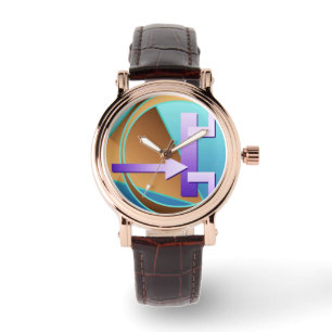 Montre "Diagramme de circuit" imprimé art numérique, turq