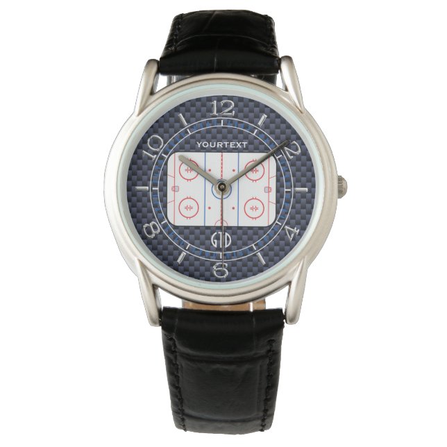 Montre Diagramme de la patinoire de hockey personnalisée  (devant)