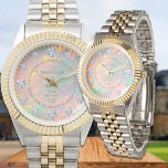 Montre Dial diamant Opal Fire Modifier Personnalisé Disan<br><div class="desc">Customisez le dicton autour du cadran de cette montre. Fait un excellent cadeau amoureux pour la personne spéciale dans votre vie. L'opale et les diamants sur ce cadran de montre sont des images numériques et non des pierres précieuses.</div>