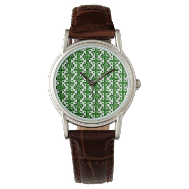 Montre Diamant & Emerald Gemstone Art, Vert (devant)