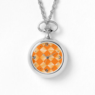 Montre Diamants satinés du milieu du siècle - mandarine o
