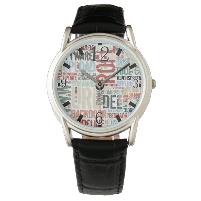Montre Dictionnaire informatique en couleurs (devant)
