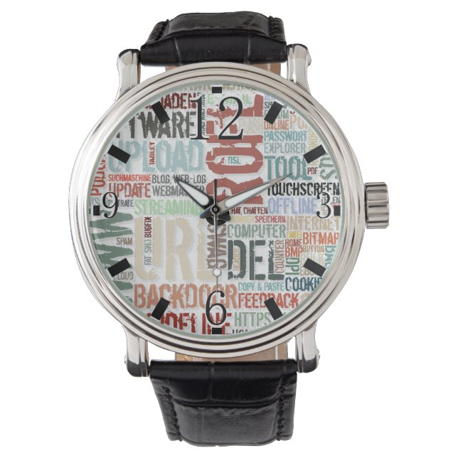 Montre Dictionnaire informatique en couleurs (devant)