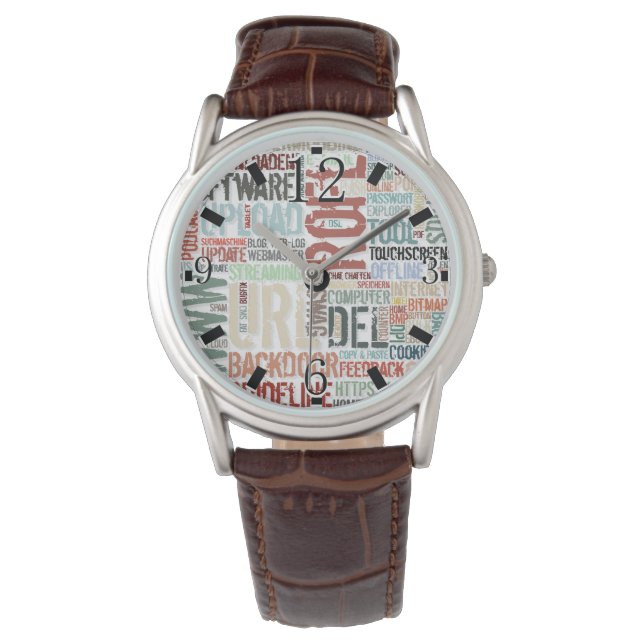 Montre Dictionnaire informatique en couleurs (devant)