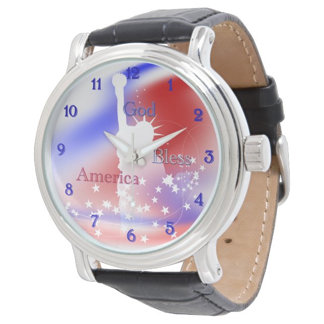 Montre Dieu bénisse la liberté de l'Amérique (Incliné)