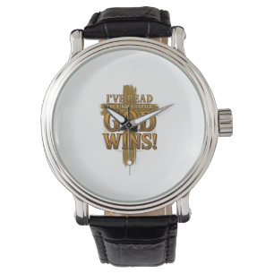 Montre Dieu Gagne Chemise de typographie de croix vintage
