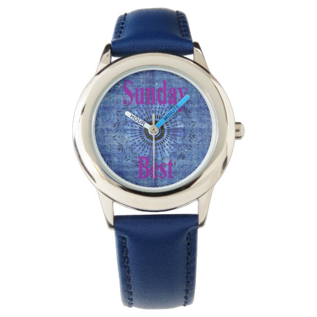 Montre Dimanche Meilleur test motif design Watch (devant)