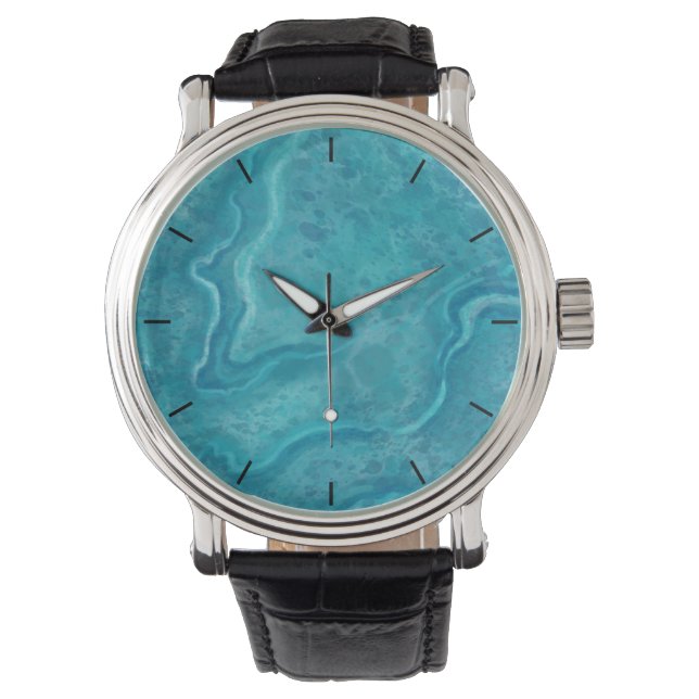 Montre d'impression en marbre turquoise (devant)