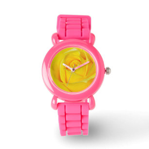 Montre d'impression rose jaune