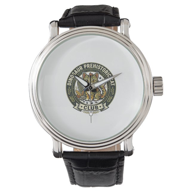 Montre Dinosaur Préhistorique Chat Chat Graphique Tee Art (devant)