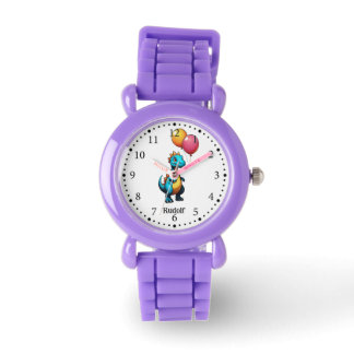 Montre dinosaure bleu avec ballons