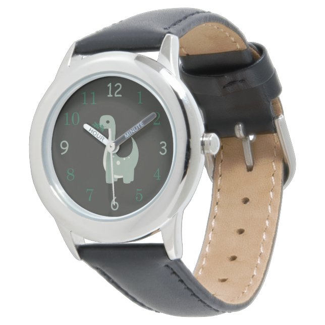 Montre Dinosaure vert neutre (Incliné)