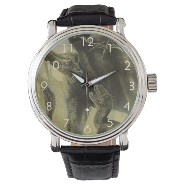 Montre Dinosaures Vintage, Torvosaurus et Brachiosaurus (devant)