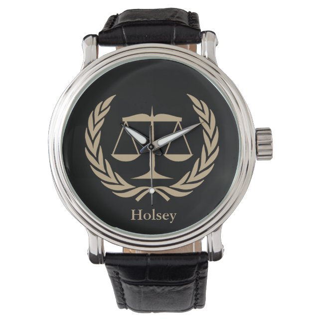 Montre Diplômé de la faculté de droit Échelles de justice (devant)