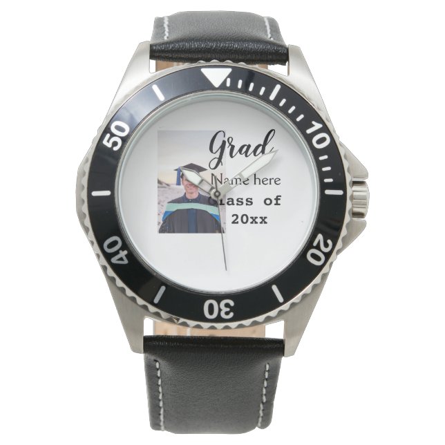 Montre diplômé photo félicitations ajouter votre nom mode (devant)