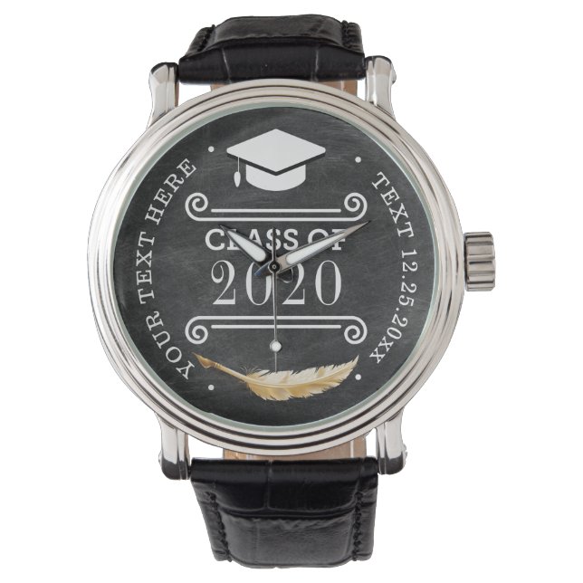 Montre Diplôme Retro Chalkboard Personnalisé Luxe (devant)