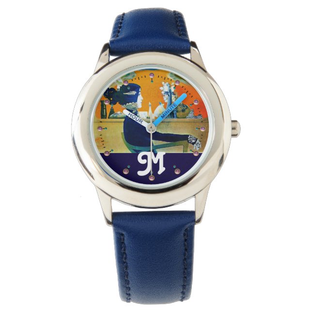 MONTRE DIVA EN BLEU, MONOGRAMME DE MODE BEAUTÉ (devant)
