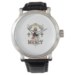 Montre Divine Mercy Jésus Gravure Vintage T-shirt Religie
