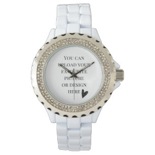 Montre do-it-yourself, Émail blanc en strass féminin