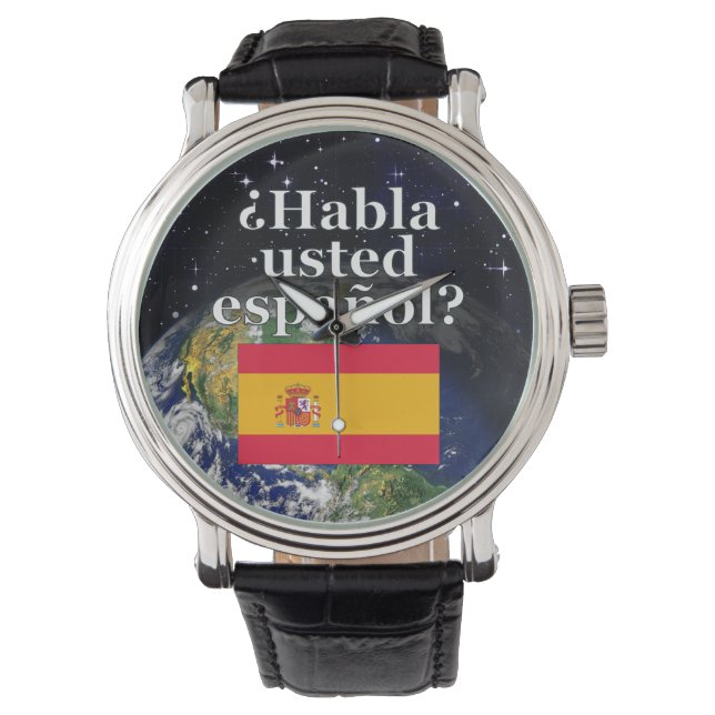 Montre Do you speak Spanish ? Flag & Earth (devant)