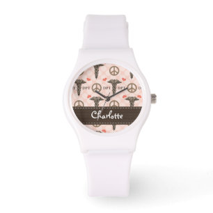Montre Docteur personnalisé d'amour de paix de
