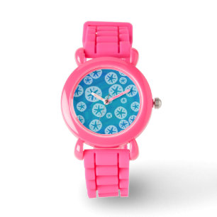 Montre Dollar de sable blanc et Motif bleu