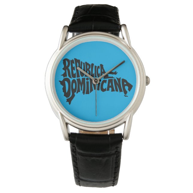 Montre Dominican Republic Map Typography Watch (devant)