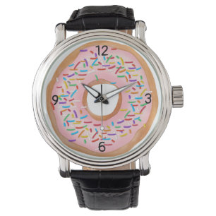 Montre Donut Pink Frosting Sprinkles Cute  