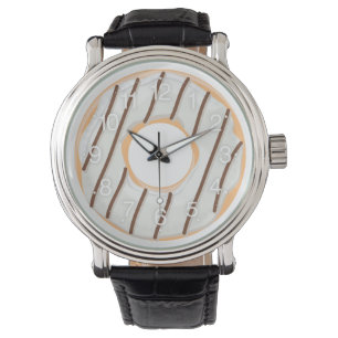 Montre Donuts rose bleu et morceaux motif chocolat