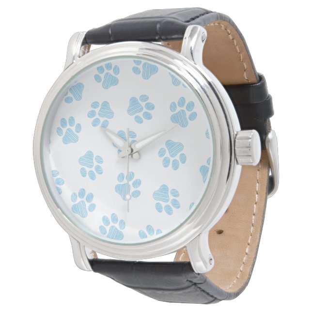 Montre Doodle Paws, empreintes de chien, empreintes bébé  (Incliné)