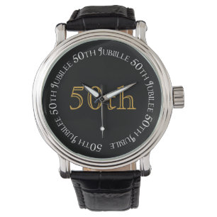 Montre d'or d'anniversaire de jubilé cinquantièm