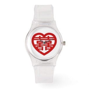 Montre Double Bonheur 囍 Shuangxi Chinese Hanzi Heart