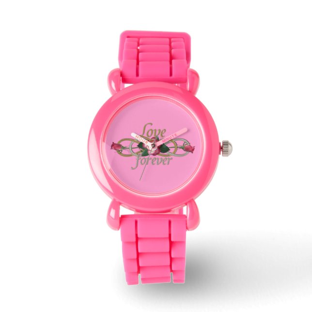 Montre Double Infinité - Amour Rose pour toujours (Recto)