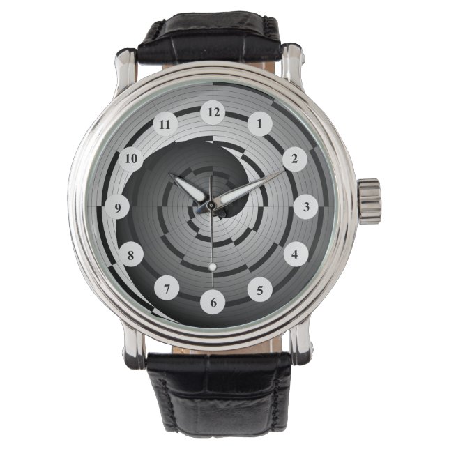 Montre Double Yin Yang Spiral (classique) par Kenneth Yon (devant)