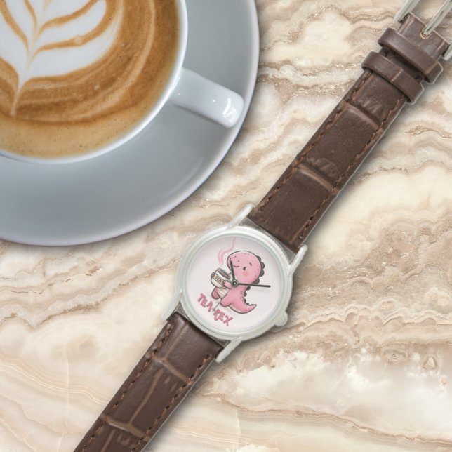 Montre Douce Thé-Rex - Pun animal personnalisable (Sweet Tea-Rex Customizable Dinosaur Animal Pun watch)