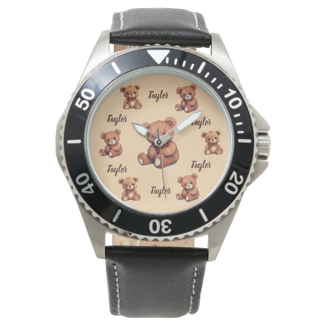 Montre d'ours personnalisé, cadeau pour Baby showe (devant)