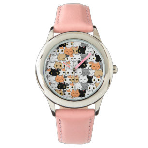 Montre Doux chatte doodten sans couture motif Watch