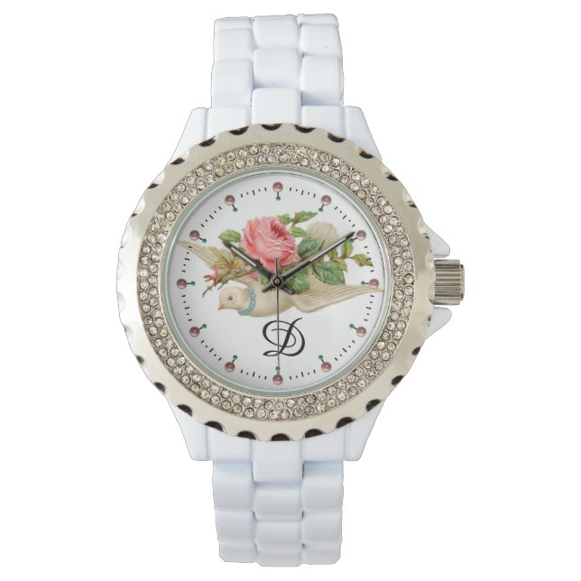 MONTRE DOVE VOL AVEC MONOGRAMME ROSE ROSE ROSE ROSE ROSE (devant)
