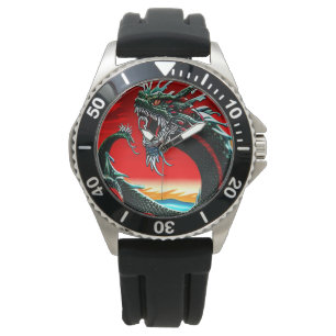 MONTRE DRAGON ASIATIQUE JETER UN COUP D'OEIL