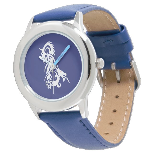 Montre Dragon blanc aux yeux rouges (Incliné)