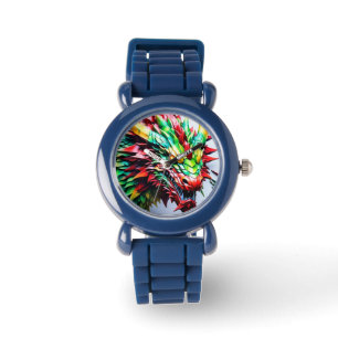 Montre Dragon de respiration par feu vert et rouge