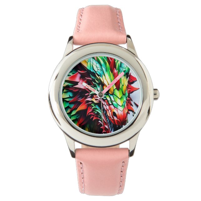 Montre Dragon de respiration par feu vert et rouge (devant)