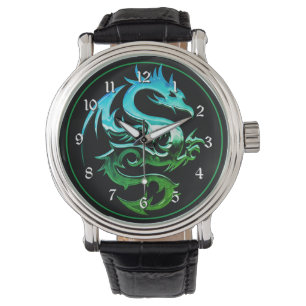 Montre Dragon métallique vert