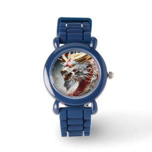 Montre Dragon qui souffle du feu avec des écailles rouges