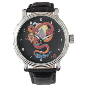 Montre Dragon rouge chinois