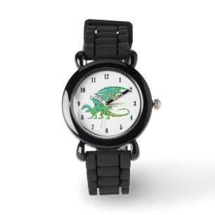 Montre Dragon vert mosaïque incroyable